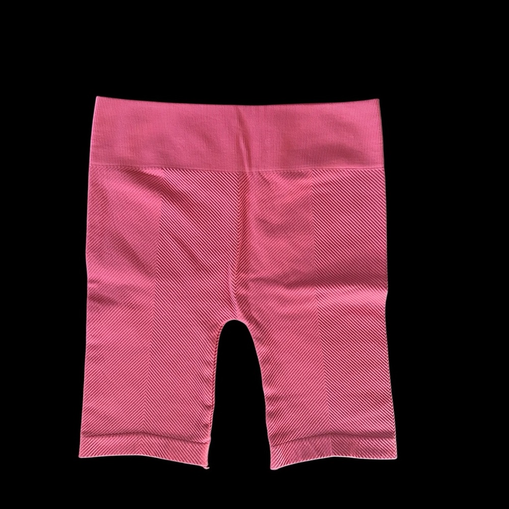 Nikibiki peachy pink ribbed biker shorts (size small)